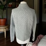 Lands' End  Lambswool Cable Knit Fisherman Cardigan Sweater Button Up Women's M Photo 4