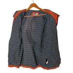 Vintage Womens Suede Leather Jacket Size 14 Plaid Lined Orange Hooded Macalister Photo 1