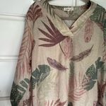Indigo Soul  Natural Feather Palm Leaf Handkerchief Hem Tunic Photo 1