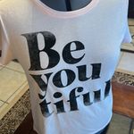 Ladies Tshirt pale pink with black letter Sz L new condition Size L Photo 6