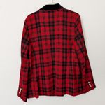 Charter Club [] Red Black Tartan Plaid Double Breasted Blazer Jacket Holiday 10 Photo 2