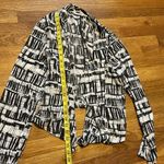 Lush Clothing Lush Women Large Brown White Printed Open Front Draped Lightweight Blazer Photo 5