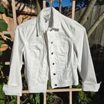 Talbots  Stretch White Jean Jacket 6 Photo 0