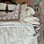 Umgee  ivory white Boho Embroidered Babydoll dress Cottage Peasant Tunic Sz med Photo 7