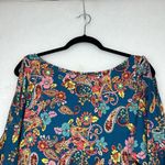 Cable & Gauge Womens Top Multicolor Paisley Boat Neck Split 3/4 Sleeve Sz XL Photo 2