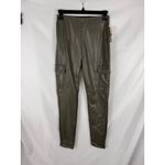 Tinseltown Faux Leather Olive Green Cargo Pants High Waist XS Photo 4