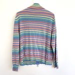 VINTAGE SAG HARBOR Blue Pink Yellow Rainbow Stripe Full Zip Sweatshirt / Sweater Size XL Photo 9