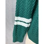 Janie and Jack Green Textured Knit Sweater White Stripe Sleeve Size 12 Photo 1