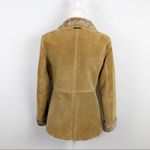 Guess VTG Shearling 100% Leather Patchwork Tan Full zip Jacket Size Small Photo 10