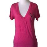 True Religion  women’s medium pink jeweled‎ logo t shirt Photo 0