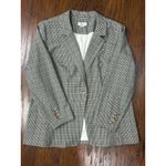 Loft NEW 16 Plaid Check Blazer Jacket Brown Blue Single Button Lined Workwear Photo 2