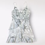 Altar'd State Altar’d State Light Blue Satin Floral Jacquard Ruffled Mini‎ Party Dress Size M Photo 5