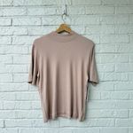 Joie  Women's Beige Mock Neck Short Sleeve Blouse Size XL Photo 1