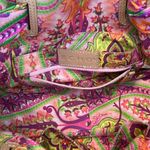 Echo like new cotton/silk/leather bag in beautiful purples/pinks/greens paisley Pink Photo 5
