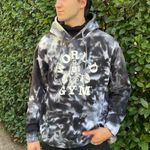 NWOT World Gym black and white tie dye hoodie sz unisex XL #fitness Photo 0