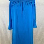 City Streets Blue on or off shoulder bell sleeve dress size medium Photo 0