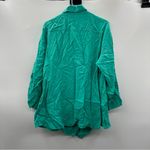 Soft Surroundings Washed Tencel Asymmetric Button Roll Tab Sleeve Tunic Top Sz L Photo 4