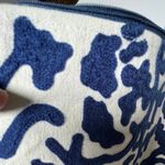 Two’s Company‎ Blue White Cotton Tassel Pouch Bag Embroidered 11.5x8 Photo 5