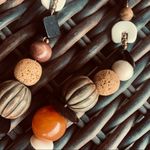 Butterscotch Bakelite beads , Wood & Bone long necklace,One of a kind handmade Brown Photo 4