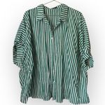 Love Bug Boutique Green and White Striped Shirt Top Size XL Photo 0