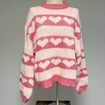 BaeVely Heart Knit Sweater Pink Size M Photo 3