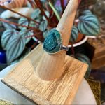 Mediterranean Green Carved Aura Druzy Sterling Silver Size 6.5 Green Photo 6