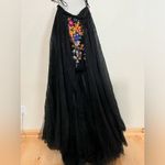 Jovani  45302A two piece floral colorful embroidered black tulle prom dress NEW 2 Photo 4