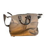 Moda Luxe  Taupe Convertible Satchel Crossbody Bag Gold Hardware Photo 9