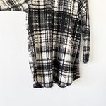 Topshop Black White Plaid Button Down Long Sleeve Shirt Dress Photo 4