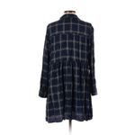 ZARA Navy Gold Plaid Shirt Dress - S Photo 1