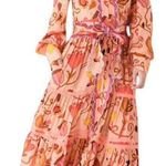 Celia B Orchid Midi Dress In Peach Size S Photo 0