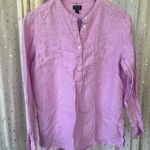 Baird Mcnutt For J.Crew Women's 100% Irish Linen Popover Breathable Tunic Top 8 Pink Photo 2