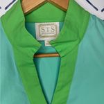 Sail To Sable Classic Colorblock Sleeveless Shift Dress green and blue Xs Photo 2