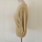 Joseph A  Gold Lurex Quarter Sleeve Dolman Sweater Size L Photo 2