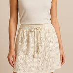 Lucky Brand  Beige Eyelet Mini Skirt Women’s S – Crochet Boho Beach Festival Prep Photo 0