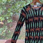 Pepaloves Women's Tiger Print Long Sleeve Mini Dress Size XS Black Photo 2