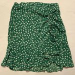 Max Studio Green Floral Ruched Skirt Photo 2