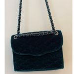 Rebecca Minkoff  Crossbody Purse Bag Teal Green Velvet Chain Quilted Affair Pine Photo 4