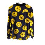 Lazy Oaf  London Happy Face Navy Blue Yellow Button Down Shirt One Size o/s Photo 5