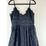 NBD Revolve Womens Dress Black Give It Up Mini Slip Lace V Neck Fit Flare Large Photo 8