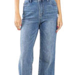 Judy Blue  Women's JB88722 Short Sleeve Zip Up Stretch Denim Wide Leg Jumpsuit L Photo 0