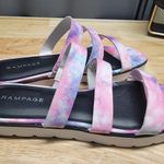 Rampage Ally Strappy Slide Sandals Women's Pink Purple Tie Dye Platform Open Toe Photo 1
