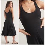 Marine layer  Lexi Rib Fit & Flare Midi Dress Black Medium $98 Photo 2