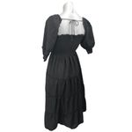 Hill House Home Nesli Black Puff Sleeve Smocked Tiered Midi A Photo 3
