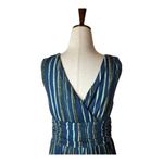 Soma Dress Women Medium Blue Sunray Stipe Jersey Knit Goddess Maxi Bra Boho NWT Photo 7