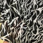 Sunny Leigh  Black & White Sheer Graphic Print Button Down Blouse Size Small Photo 3