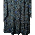 LOGO By Lori Goldstein Lori Goldstein Womens Button Up Blouse Size L Blue Multicolor Long Sleeve Collar Photo 3