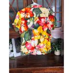Jams World  Size Small Floral Print Short Sleeve Button Down Shirt Hawaii Photo 1