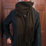 Echo Brown Ribbed Knit Fringe Scarf Photo 7