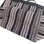 Bimba y Lola large‎ Plaited Shopper Tote Bag Black Woven Striped Beach Vacation Photo 9